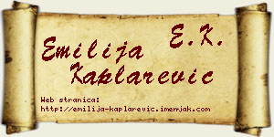 Emilija Kaplarević vizit kartica
